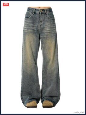 Y2K Baggy Jeans Hip Hop Skater Pants Loose Fit Wide Leg Denim